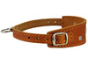 Genuine Leather Two Buckles Dog Collar 9.5"-12.5" Neck for Small Breeds and Puppies Tan