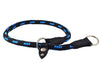 Dogs My Love Round Braided Rope Nylon Choke Dog Collar with Sliding Stopper Blue/Black