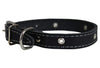 Real Leather Studded Dog Collar 15"x5/8" Black Fits 10.5"-13.5" Neck