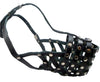 Secure Leather Mesh Basket Dog Muzzle #15 Black - Rottweiler (Circumference 13.5", Snout Length 4")