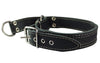 Martingale Genuine Black Double Ply Leather Dog Collar Choker Large Fits 19"-22.5" Neck.