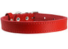 Genuine Leather Dog Collar Red 4 Sizes