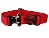 Heavy Duty Adjustable Red Nylon Dog Collar 1.25" Wide. Fits 15"-25" Neck Large