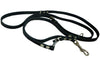Dogs My Love 6-Way Multifunctional Leather Dog Leash, Adjustable Lead 49"-94" Long 5/8" Wide (15 mm) Black