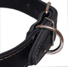 Genuine Leather Reflective Dog Collar 26"x1.5" Black Fits 18"-23" Neck