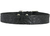 Genuine Tooled Leather Dog Collar Floral Pattern Black 3 Sizes