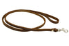 4' Genuine Leather Classic Dog Leash Brown 3/8" Wide For Smallest Breeds and Young Puppies