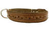 Genuine Leather Braided Dog Collar, Brown 1" Wide. Fits 14"-18" Neck.