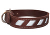 Genuine Leather Reflective Dog Collar 26"x1.5" Brown Fits 18"-23" Neck