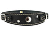 Genuine Leather Two Buckles Dog Collar 9.5"-12.5" Neck for Small Breeds and Puppies Black