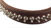 Thick Genuine Real Leather Spiked Dog Collar 1.5" Wide Brown Sized to Fit 18"-22.5" Neck