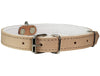 Dogs My Love Genuine Leather Felt Padded Dog Collar Beige