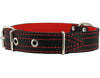 Genuine Leather Dog Collar Padded Black 3 Sizes