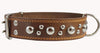 Genuine 1.75" Wide Thick Leather Studded Dog Collar. Fits 21.5"-26" Neck, XLarge Breeds Bullmastiff