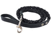 Round Fully Braided Genuine Leather Dog Leash, 4 Ft x 5/8" (15mm), Medium Breeds