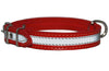 High Quality Genuine Leather Reflective Dog Collar 16" Long 3/4" Wide Red Fits 11"-13" Neck