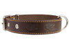 Dogs My Love Genuine Leather Dog Collar 1.4"x25" Fits 17"-22" Neck, Brown German Shepherd