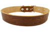 1.25" Wide Tooled Leather Dog Collar Brown Large. Fits 16"-21" Neck