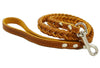 Genuine Leather Braided Dog Leash 4 Ft Long 3/4" Wide Brown