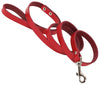 Dogs My Love Genuine Leather Classic Dog Leash 4 Ft Long 9 Sizes Red