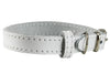 Genuine Leather Dog Collar for Smallest Dogs and Puppies 3 Sizes White
