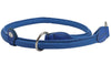 Dogs My Love Round High Quality Genuine Rolled Leather Choke Dog Collar Blue