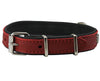 Genuine Red Leather Metal Paw Studs Soft Red Leather Padded Dog Collar 5/8" Wide. Fits 10"-12" Neck.