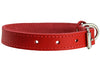 Genuine Leather Dog Collar Red 4 Sizes