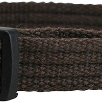 Cotton Web Adjustable Dog Collar 4 Sizes Brown