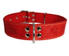 Genuine Leather Dog Collar 1.6"x27" Fits 19"-24" Neck, Red