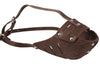 Real Leather Cage Basket Secure Dog Muzzle #118 Brown - Pit Bull (Circumf 11.8", Snout Length 3.5")