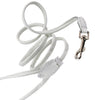 Dogs My Love 4ft Long Round Genuine Rolled Leather Dog Leash White