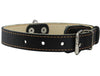 Genuine Thick Leather Collar for Medium Dogs 15"-20" Neck Size, 1" Wide, Black