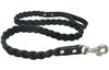 Genuine Fully Braided Leather Dog Leash 4 Ft Long 1" Wide Black, Large Breeds