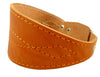 Orange Real Leather Tapered Extra Wide Greyhound  Dog Collar 2.75" Wide Fits 12"-16" Neck Medium