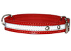 High Quality Genuine Leather Reflective Dog Collar 16" Long 3/4" Wide Red Fits 11"-13" Neck