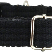 Cotton Web Adjustable Dog Collar 4 Sizes Black