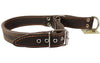 Martingale Genuine Brown Double Ply Leather Dog Collar Choker Large Fits 19"-22.5" Neck.