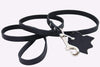 Genuine Leather Classic Dog Leash Black 1/2 Wide 4 Ft, Boston Terrier, Poodle, Puppies