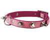 Dogs My love Spiked Genuine Leather Dog Collar Padded Baby Pink/Pink