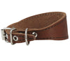 Brown Real Leather Tapered Dog Collar 1,5" Wide, Fits 8.5"-10.5" Neck, Small, Dachshund