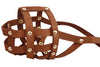 Genuine Leather Dog Basket Muzzle #105 Brown - Pit Bull, AmStaff (Circumf 12", Snout Length 3.5")