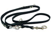 Dogs My Love 6-Way Multifunctional Leather Dog Leash, Adjustable Lead 49"-94" Long 5/8" Wide (15 mm) Black