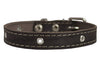 Real Leather Studded Dog Collar 15"x5/8" Brown Fits 10.5"-13.5" Neck
