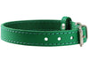 Genuine Leather Dog Collar for Smallest Dogs and Puppies 3 Sizes Green