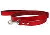 Dogs My Love Genuine Leather Classic Dog Leash 4 Ft Long 9 Sizes Red