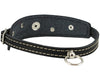 Genuine Leather Two Buckles Dog Collar 9.5"-12.5" Neck for Small Breeds and Puppies Black