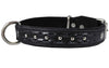 Genuine Leather Braided Studded Dog Collar, Black 1.25" Wide. Fits 16"-20.5" Neck.