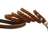 Genuine Fully Braided Leather Dog Leash 4 Ft Long 1/2" Wide Brown, Small Breeds