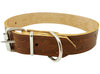 1.25" Wide Tooled Leather Dog Collar Brown Large. Fits 16"-21" Neck